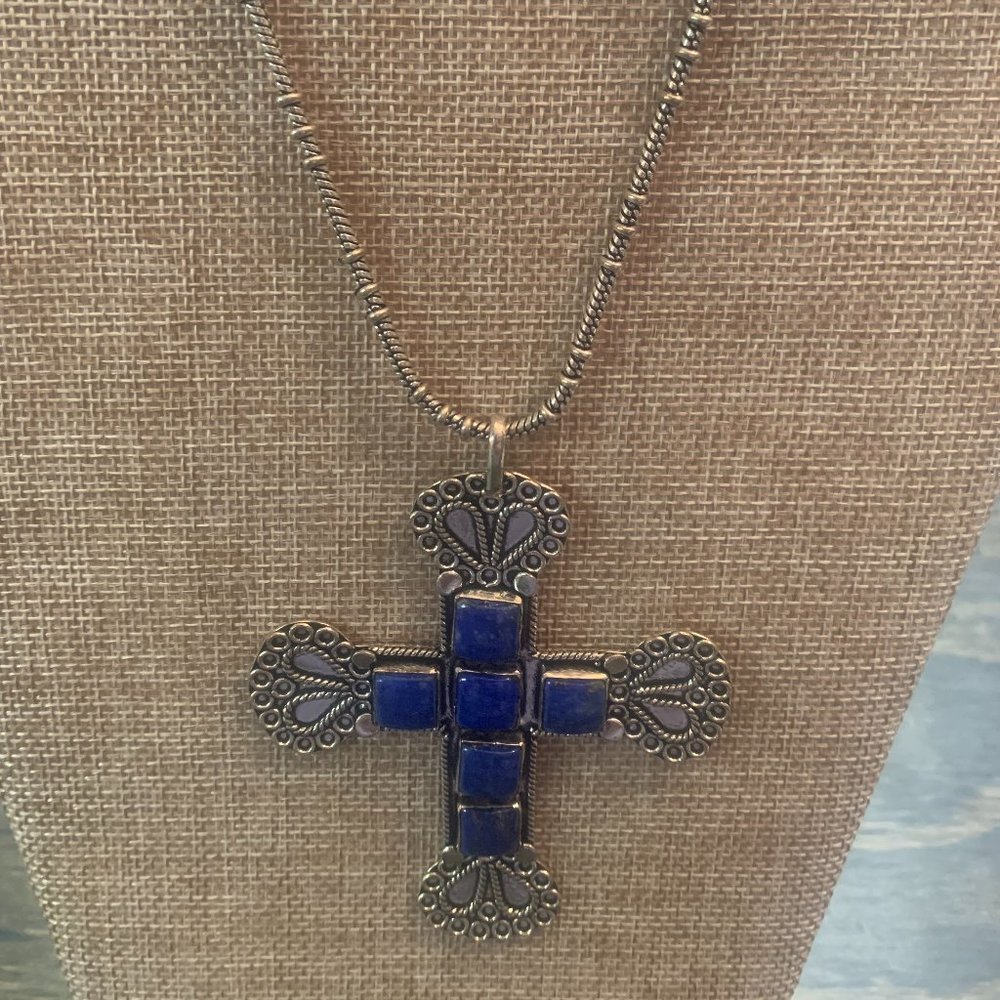Lapis Cross & Chain